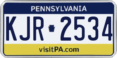 PA license plate KJR2534