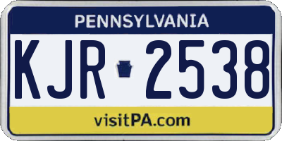 PA license plate KJR2538