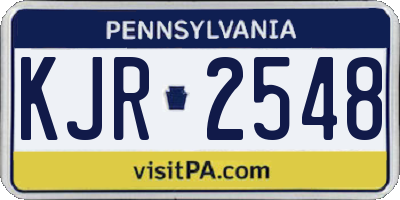 PA license plate KJR2548