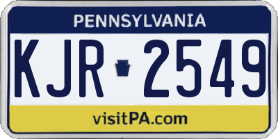 PA license plate KJR2549