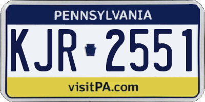 PA license plate KJR2551