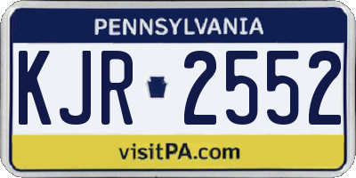 PA license plate KJR2552