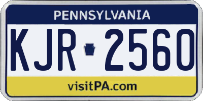 PA license plate KJR2560