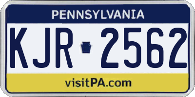 PA license plate KJR2562