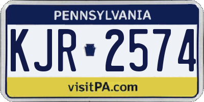PA license plate KJR2574