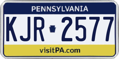 PA license plate KJR2577