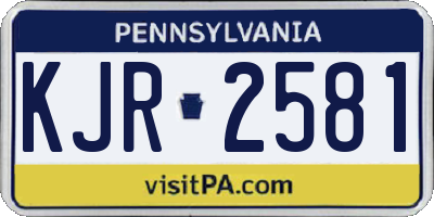 PA license plate KJR2581