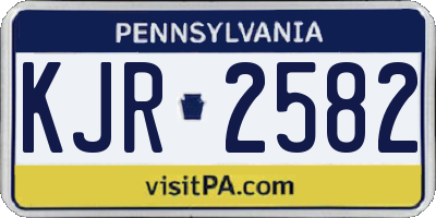 PA license plate KJR2582