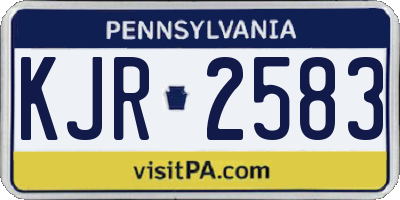 PA license plate KJR2583