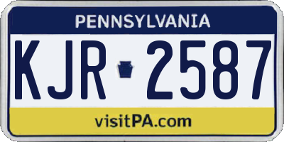 PA license plate KJR2587
