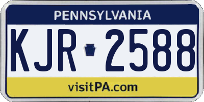 PA license plate KJR2588
