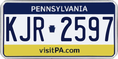 PA license plate KJR2597