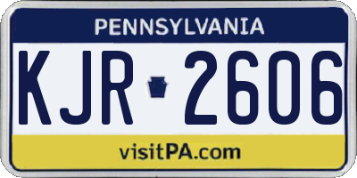 PA license plate KJR2606