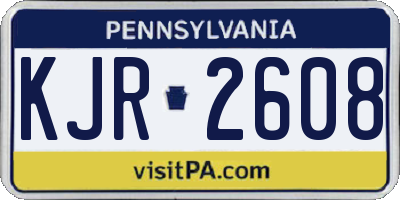 PA license plate KJR2608