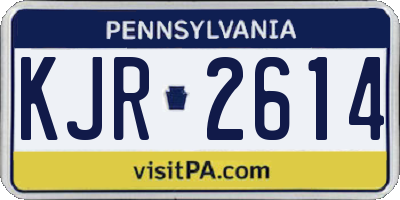 PA license plate KJR2614