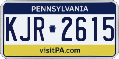 PA license plate KJR2615