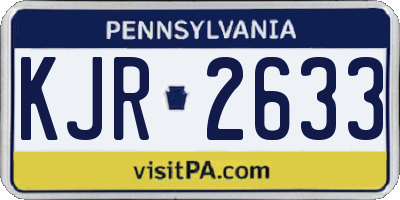 PA license plate KJR2633