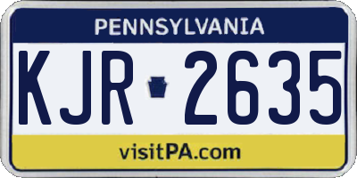 PA license plate KJR2635