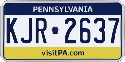 PA license plate KJR2637