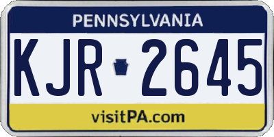 PA license plate KJR2645