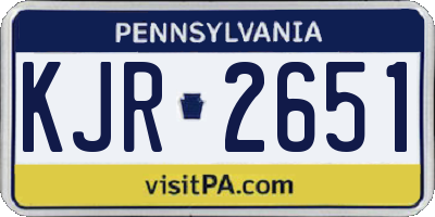 PA license plate KJR2651