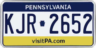PA license plate KJR2652