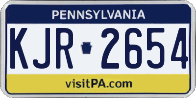 PA license plate KJR2654