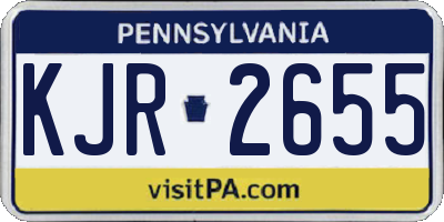 PA license plate KJR2655