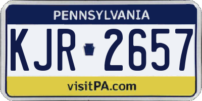 PA license plate KJR2657
