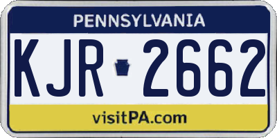 PA license plate KJR2662