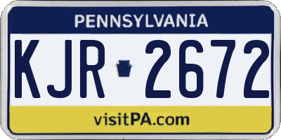 PA license plate KJR2672