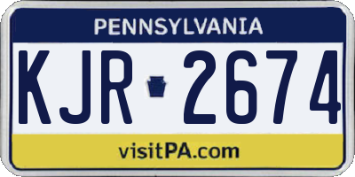PA license plate KJR2674