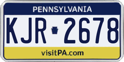 PA license plate KJR2678