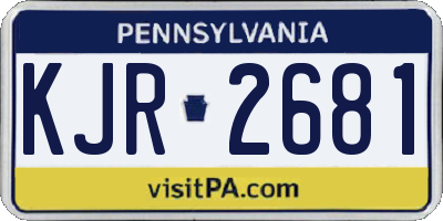 PA license plate KJR2681