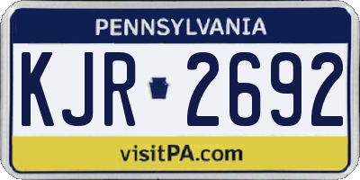 PA license plate KJR2692