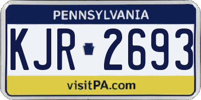 PA license plate KJR2693