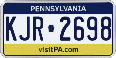 PA license plate KJR2698