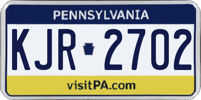 PA license plate KJR2702