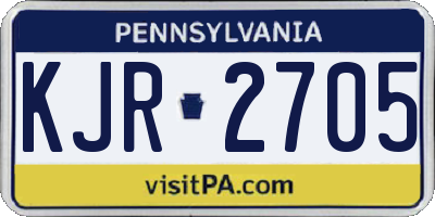 PA license plate KJR2705