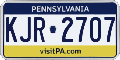PA license plate KJR2707