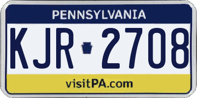 PA license plate KJR2708