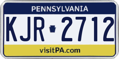 PA license plate KJR2712