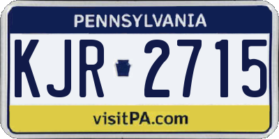 PA license plate KJR2715
