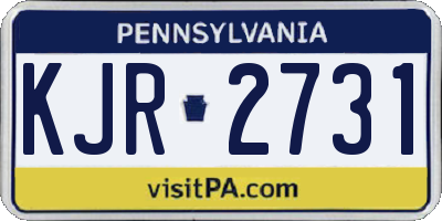 PA license plate KJR2731