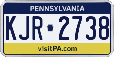 PA license plate KJR2738
