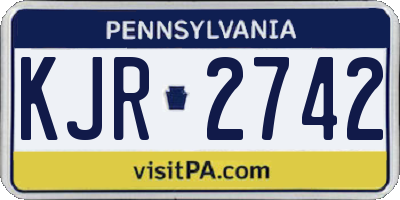 PA license plate KJR2742