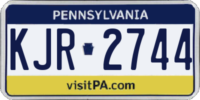 PA license plate KJR2744