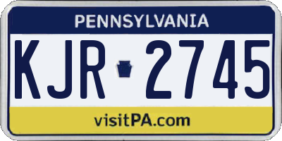 PA license plate KJR2745