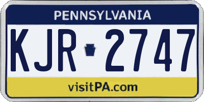 PA license plate KJR2747