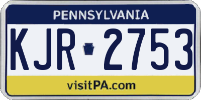 PA license plate KJR2753